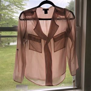 Light blush see through blouse